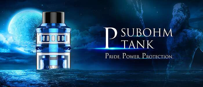 Le P Sub ohm tank en couleur bleue